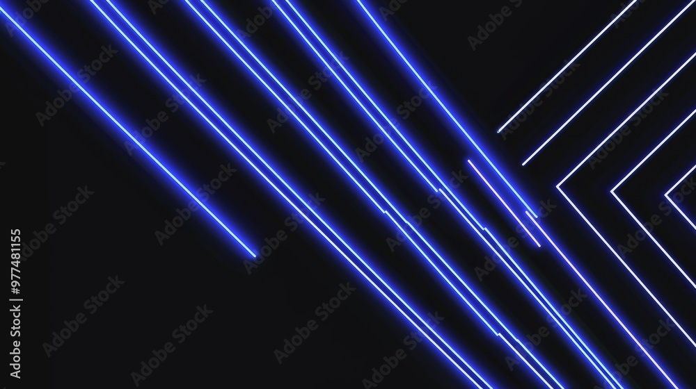 Leinwandbilder The background consists of a high tech abstract image with neon rays. A digital glitter texture is applied to the image and a diagonal pattern consists of cyber strings.