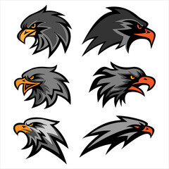 Fototapeta premium Vector Bundling Eagle Hawk Garuda symbol icon black