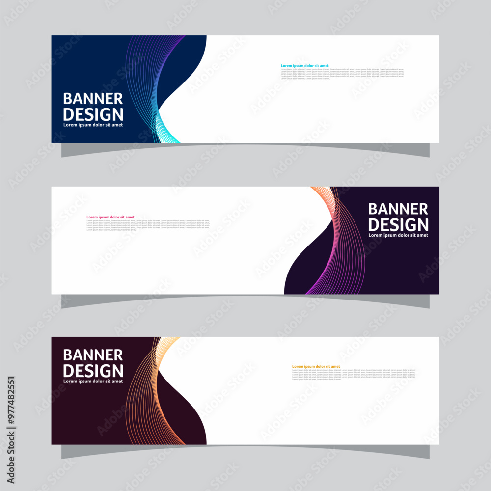 Canvas Prints vector set of landscape banner background design concept. colorful background business layout templa
