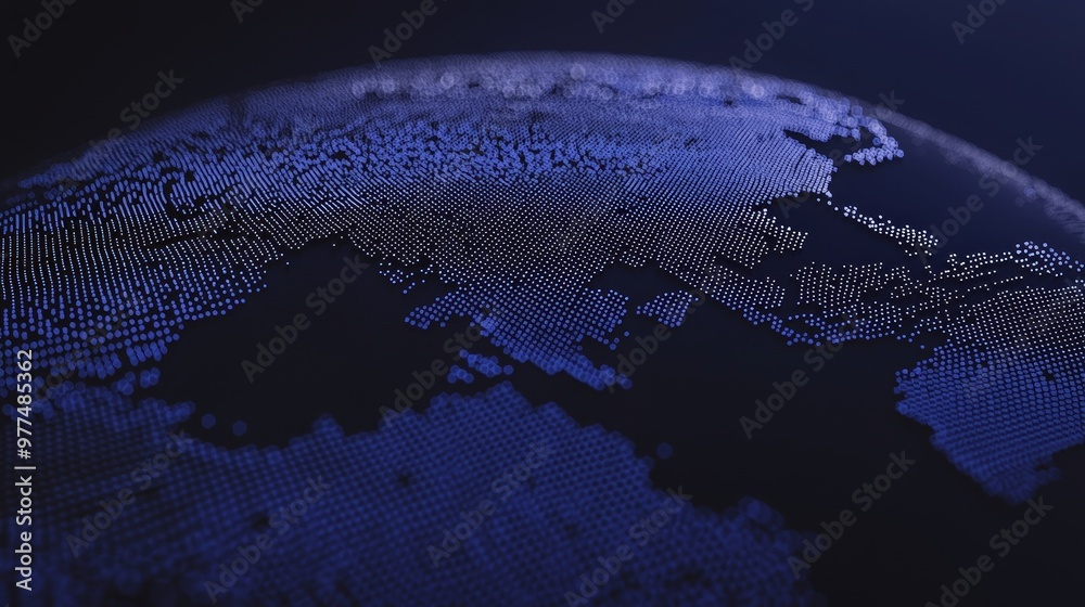 Leinwandbilder Abstract illustration of the digital data globe illustrating connections, complexity, and data flood of modern digital technology