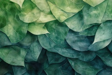Obraz premium A close-up of textured leaves showcasing a gradient of green shades, perfect for nature-themed projects or backgrounds.