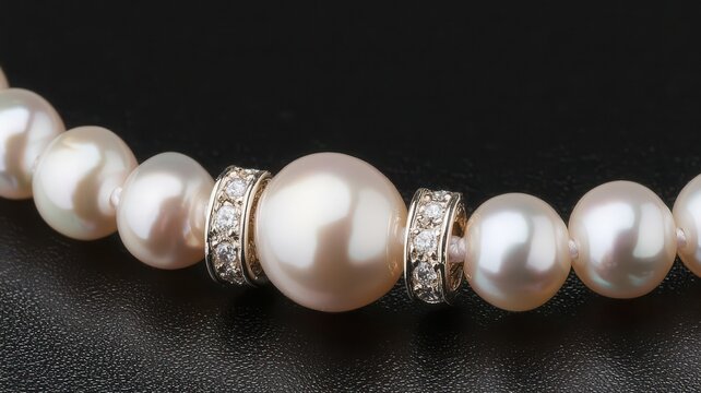 Elegant pearl necklace featuring lustrous pearls and sparkling accents, perfect for special occasions and sophisticated attire.