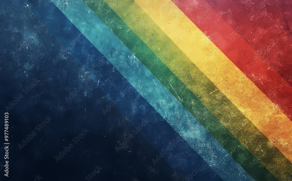 Poster This image features a distressed background with a colorful lens flare and a backdrop composed of weathered faded stained glass with dust scratches, smeared dirt and a rainbow light effect.