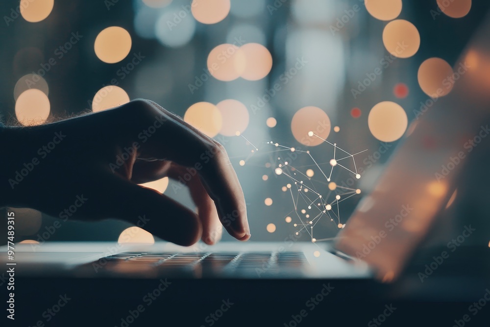 Fototapete Internet of Things, Internet network technology, digital software development, big data