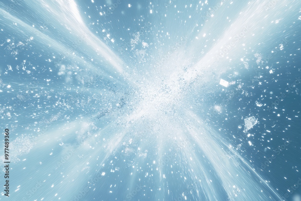 Poster Animated speed lights with blurred backgrounds. Blue-gray exploding rays. Zoom effect.