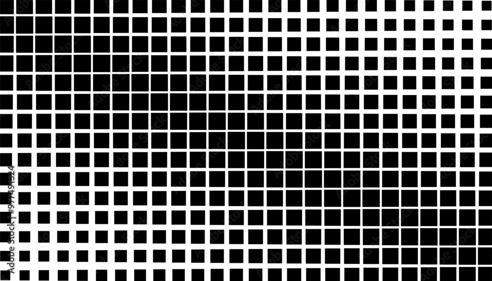 Poster black and white seamless transition pattern with squares. smooth motion effect for background and je