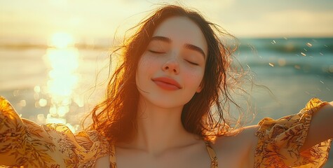 A happy free woman enjoying the natural world - A joyful black girl breathing fresh air outdoors - Enjoyment, freedom, happiness and mental health in connection with nature.