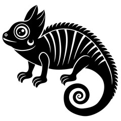 Chameleon with a curling tail and textured scales vector