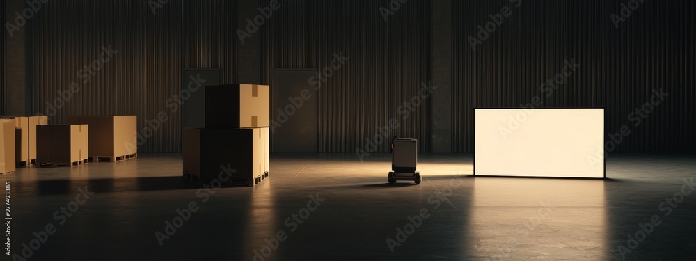 Leinwandbilder Managing inventory and delivering goods with an automated robot connected to 5G network