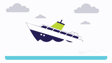 Disaster Boat accident sinking in the sea, dangers and risks of maritime travel for marine safety, emergency response, and oceanic disasters.