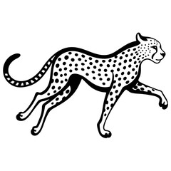 Cheetah in a sprinting pose with sleek, elongated body vector