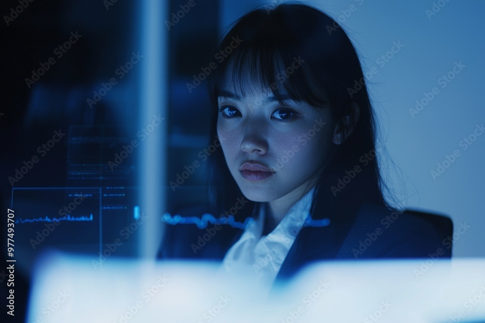 Poster future night overlay, planet ui hud, or african person working on global network software is a compu
