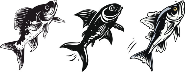 Detailed Catfish Engraving Hand Drawn Freshwater Predator Vector