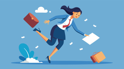 Office worker slip and fall in the accident workplace for occupational safety and workplace hazards concept