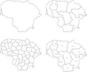 LITHUANIA MAP with its administrative divisions and regions	
