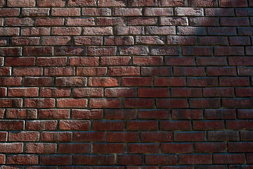 Red brick wall with shadows