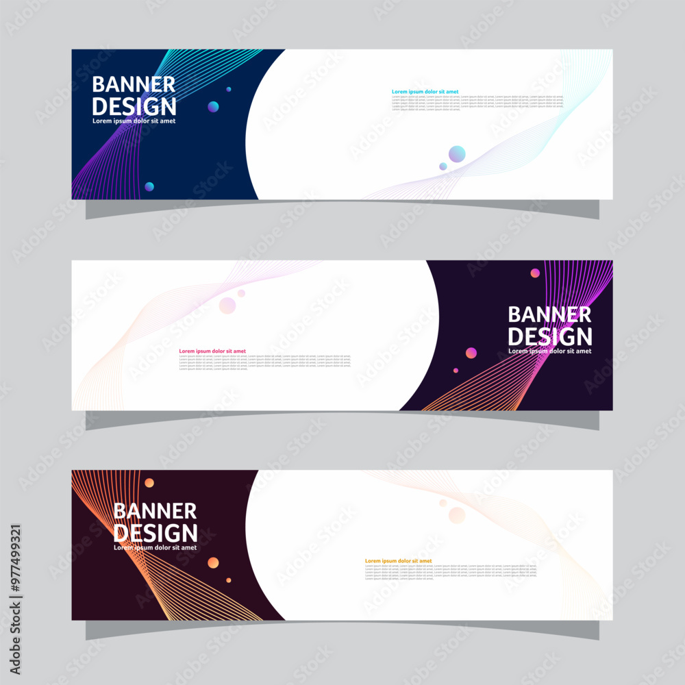 Canvas Prints vector set of landscape banner background design concept. colorful background business layout templa