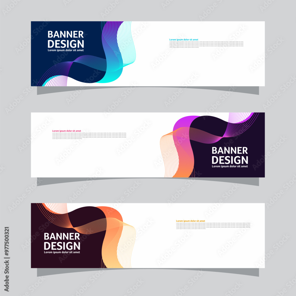 Canvas Prints vector set of landscape banner background design concept. colorful background business layout templa