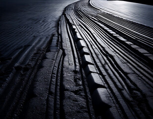 freshly laid asphalt showing bold patterns dark charcoal hue
