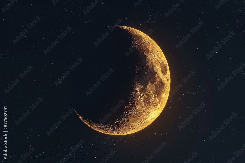 Canvas Prints a large blue moon is in the sky with many stars surrounding it, generative ai image