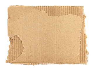 Obraz premium Piece of torn cardboard on a white background. Torn cardboard isolate