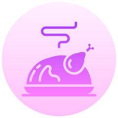 chicken round gradient vector icon