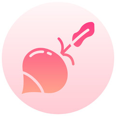 radish round gradient vector icon