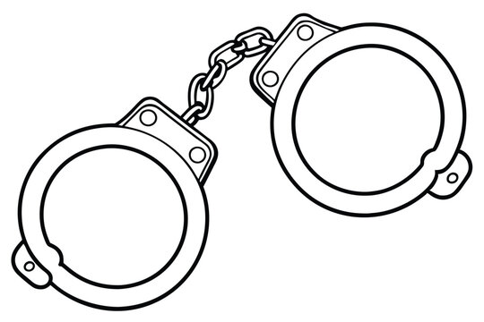black and white handcuffs clip art preview