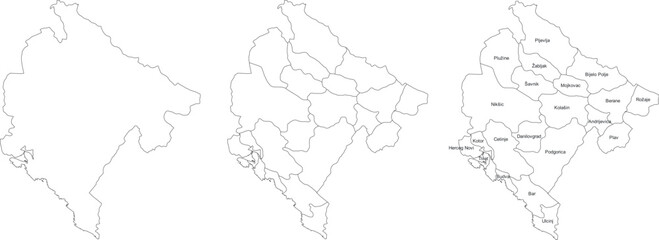 MONTENEGRO MAP with its administrative divisions and regions	
