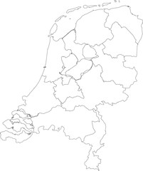 NETHERLANDS MAP with its administrative divisions and regions	
