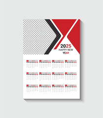 Wall calendar template 2025