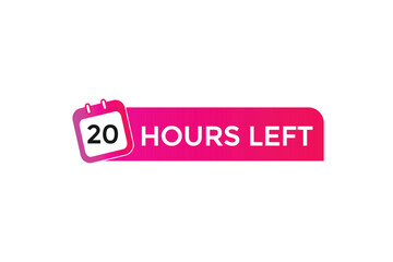 20 hours left, icon, stile, timer, countdown, clock, time,  background, template, 20 hours left, countdown, sticker, left banner, business, sale, label button