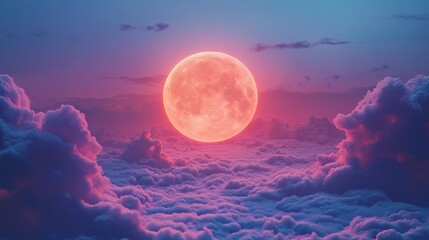 Obraz premium Celestial crystal moon glowing in the night sky