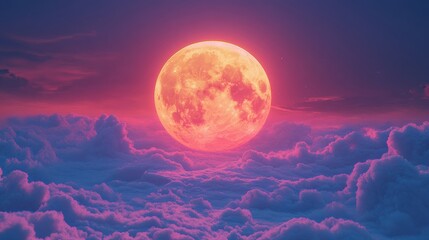 Celestial crystal moon glowing in the night sky