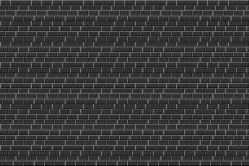 Abstract Black and White Structural Brick Wall. Seamless Geometric Pattern. Solid Stone Surface. Raster. 3D Illustration