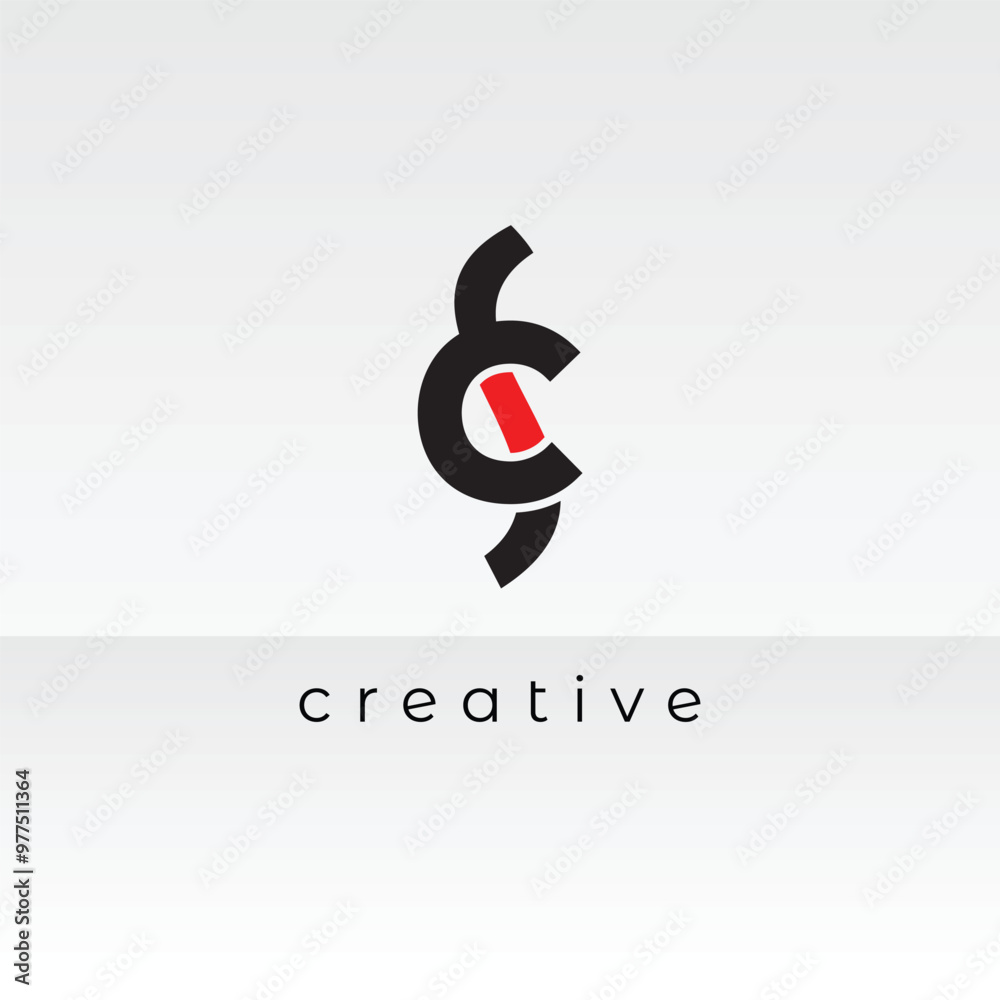Fototapete initial letters f c logo template design in a rounded shape. logo icon design template elements. mon