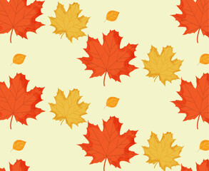 Fototapeta premium Autumn leave pattern. Vector illustration