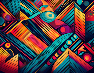 vibrant geometric designs bold colors intricate patterns modern appeal