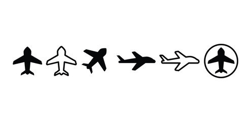 plane airplane transport icon symbol sign vector design black white color simple illustration collection 