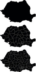 ROMANIA MAP with its administrative divisions and regions
