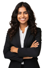 Obraz premium PNG A happy healthy indian business woman photo photography clothing.