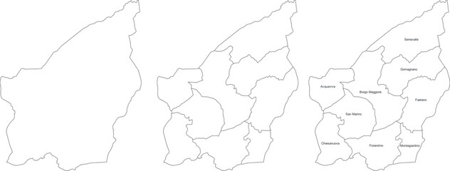 SAN MARINO MAP with its administrative divisions and regions
