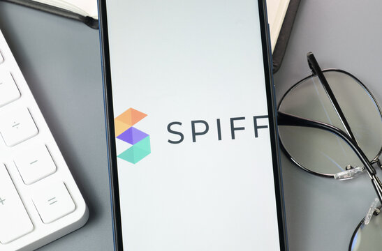 New York, USA - 30 August 2024: Spiff Logo on Phone Screen, Company Icon on Display