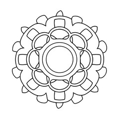 Outline Mandala for coloring book. Decorative round ornament. Anti-stress therapy pattern. Weave design element. Yoga logo, background for meditation poster. Unusual flower shape. Oriental eps file., 