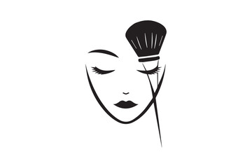 makeup tools vector silhouette illustration. Woman feminine makeup face tools vector 