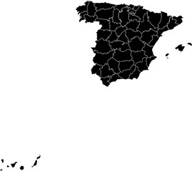 SPAIN MAP with its administrative divisions and regions