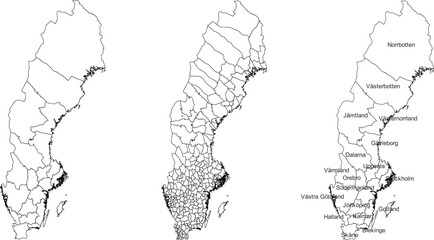 SWEDEN MAP with its administrative divisions and regions