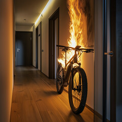 Burning ebike in appartement