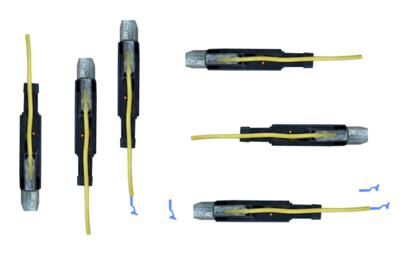 Part of the lighter electromechanical igniter. On isolated transparent background.