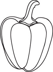 a drawing of a capsicum with a black outline
